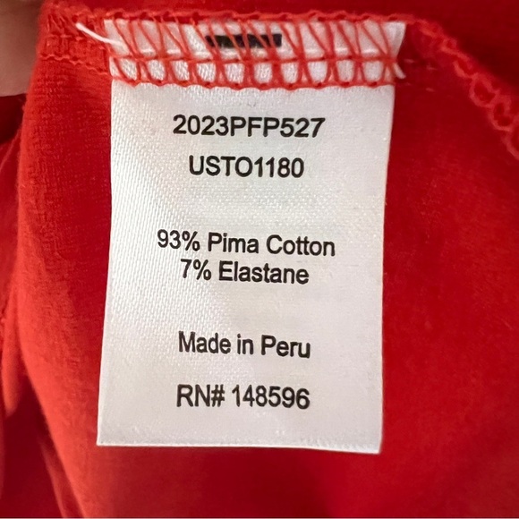 Universal Standard Red Pima Cotton Long Sleeve Bella Boatneck T-Shirt - Picture 12 of 14